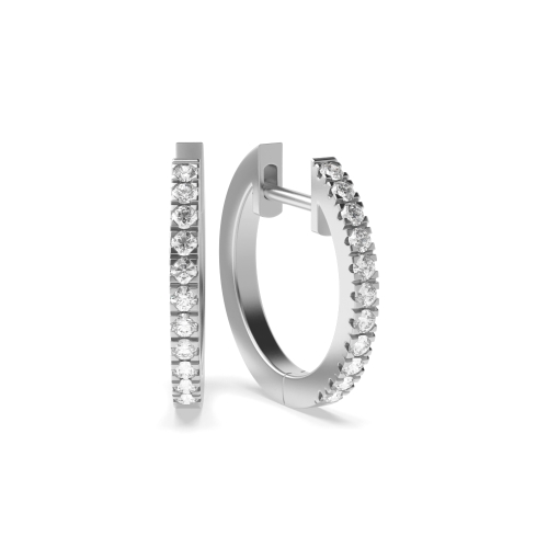 4 Prong Round Microset Hoop Diamond Earrings