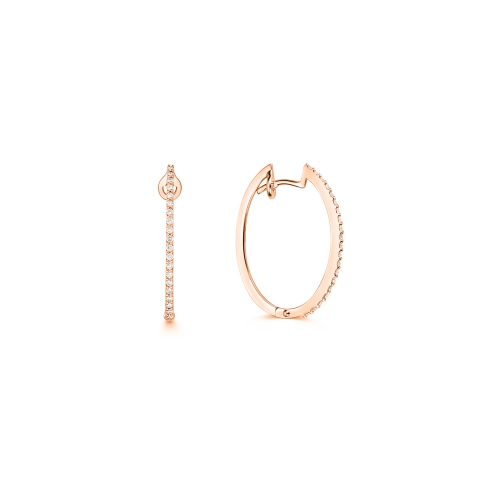 Prong Settings Round Shape Hoop Diamond Earring | Abelini Uk