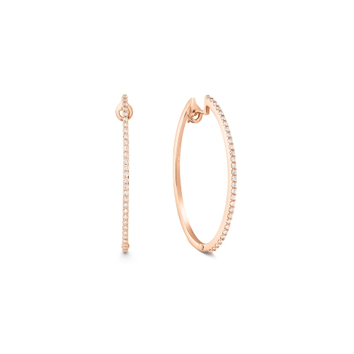 4 Prong Round Rose Gold Big size Diamond Earrings