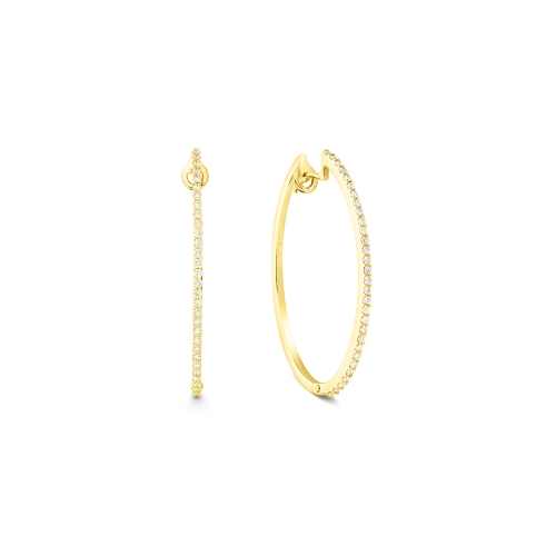 4 Prong Round Yellow Gold Big size Diamond Earrings