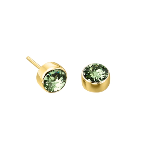 Bezel Setting Round Yellow Gold Lab Grown Diamond Earrings