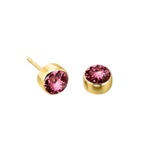 Bezel Setting Round Yellow Gold Lab Grown Diamond Earrings