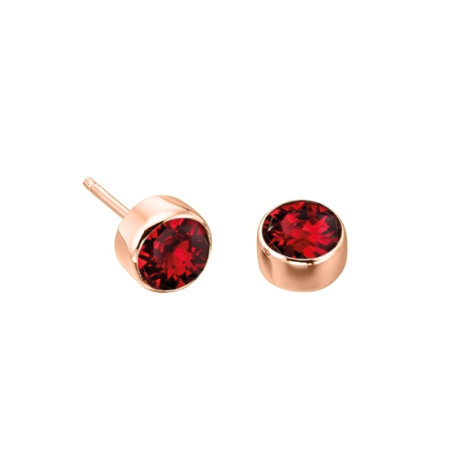 Bezel Setting Round Rose Gold Birthstone Lab Grown Diamond Earrings