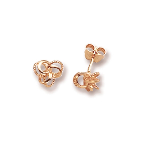 Rose Gold Double love knot Diamond Earrings
