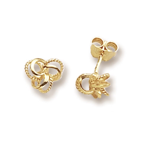 Yellow Gold Double love knot Diamond Earrings