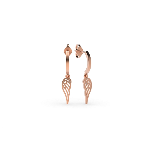 Rose Gold Leaf drop Diamond Earrings