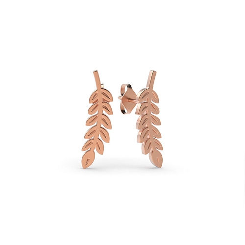Rose Gold Decent leaf Diamond Earrings