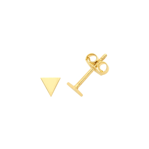 Yellow Gold Triangle Diamond Earrings