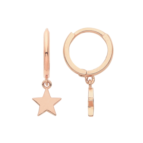 Rose Gold Stylish look star Diamond Earrings