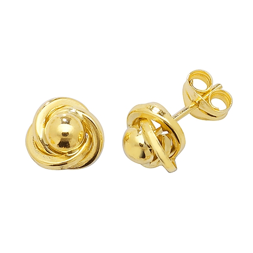 Yellow Gold The delicate charm of the flower Diamond Earrings