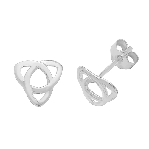 White Gold These sleek with a trinity knot Diamond Earrings