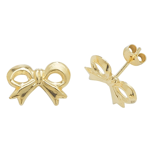 Yellow Gold Bow Diamond Earrings