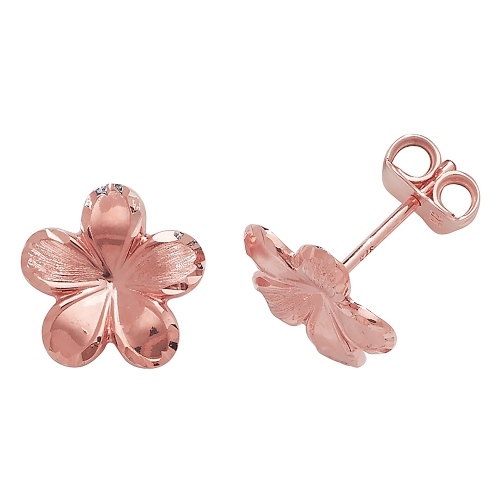 Rose Gold Flower styled Diamond Earrings