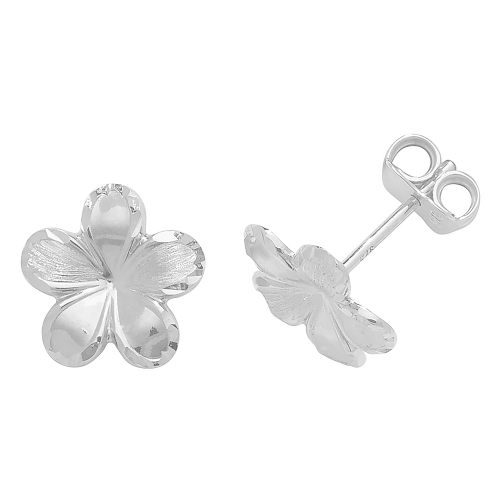 White Gold Flower styled Diamond Earrings