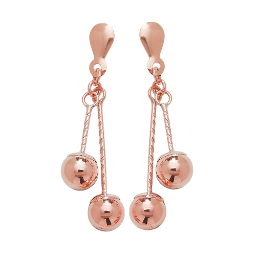 Rose Gold Ball drop Diamond Earrings