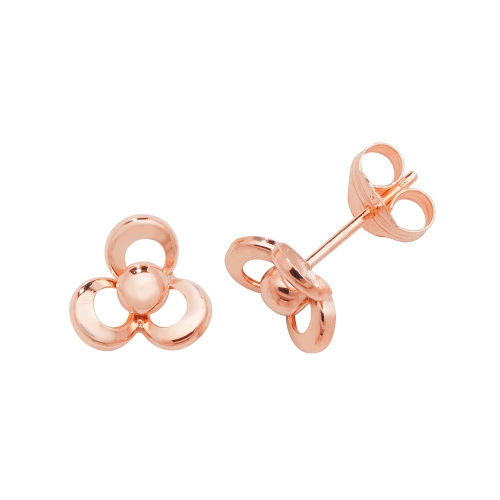 Rose Gold Open flower Diamond Earrings