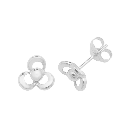 White Gold Open flower Diamond Earrings