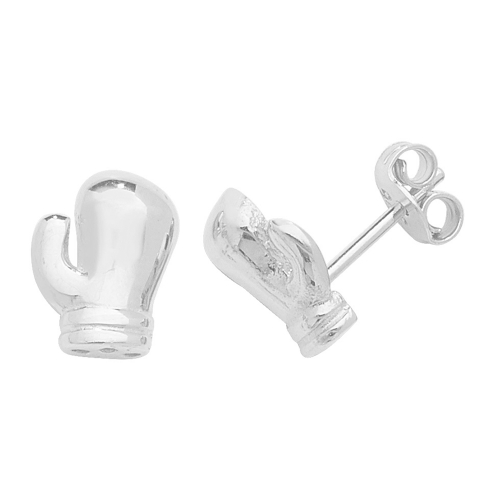 White Gold Boxing glows Diamond Earrings