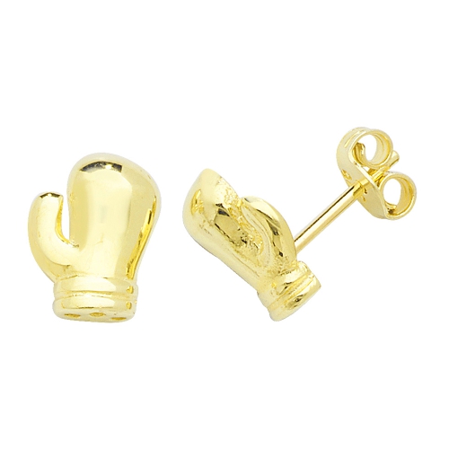 Yellow Gold Boxing glows Diamond Earrings