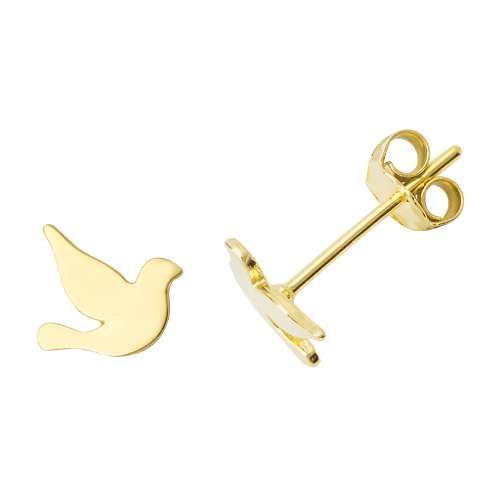 Yellow Gold Bird Diamond Earrings