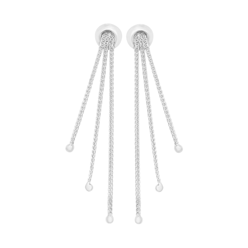 Plain metal unique design dangle stud earring