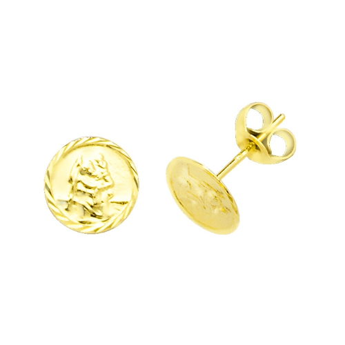 Yellow Gold St christopher Diamond Earrings