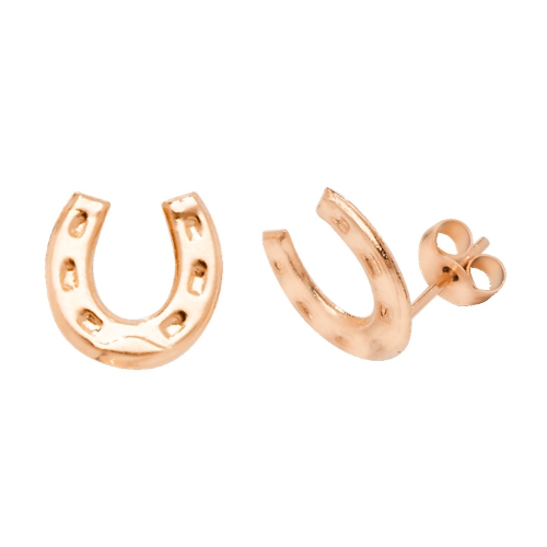 Rose Gold Horseshoe Diamond Earrings