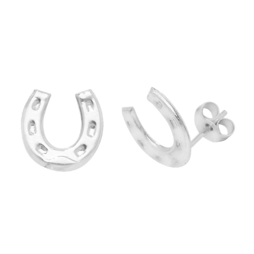 White Gold Horseshoe Diamond Earrings