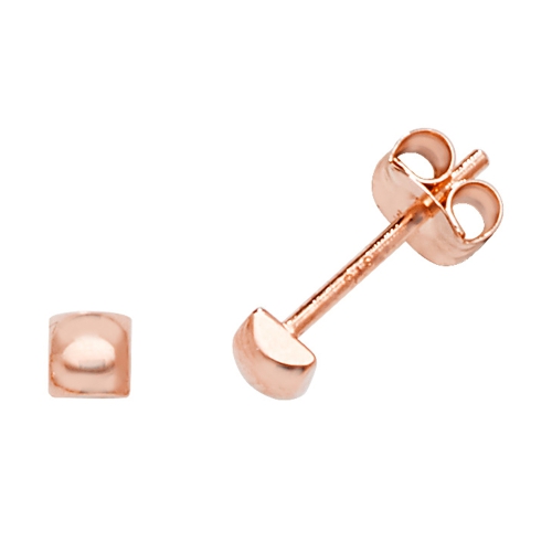 Rose Gold Square dome Diamond Earrings