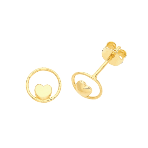 Yellow Gold Open Diamond Earrings