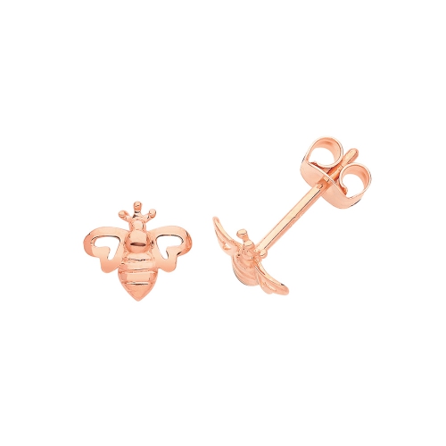 Rose Gold Bumble bee Diamond Earrings