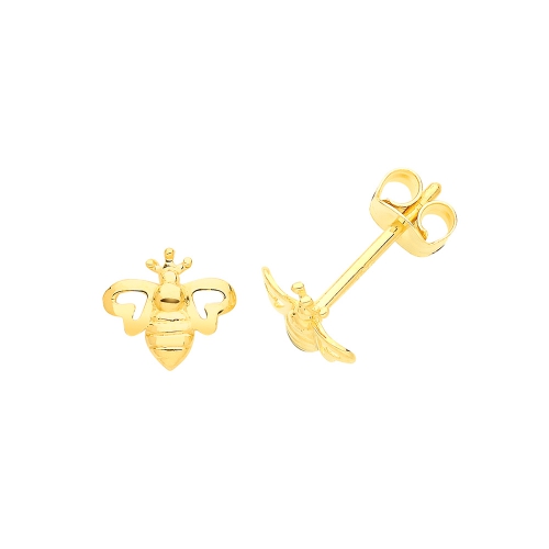 Yellow Gold Bumble bee Diamond Earrings