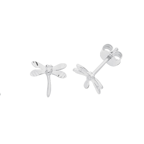 White Gold Dragonfly Diamond Earrings