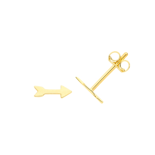 Yellow Gold Arrow shaped Diamond Earrings