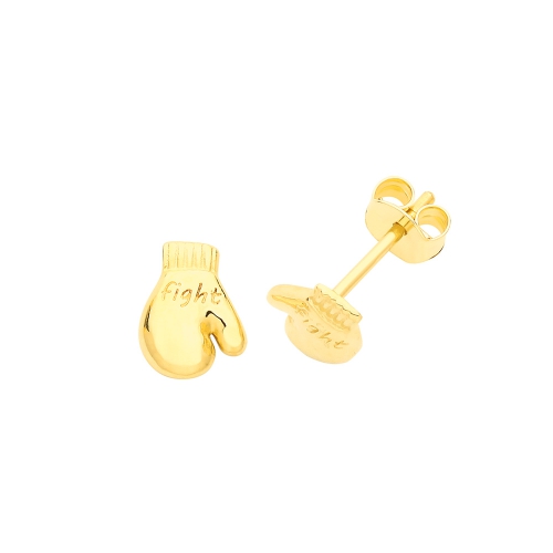 Yellow Gold Boxing gloves Diamond Earrings