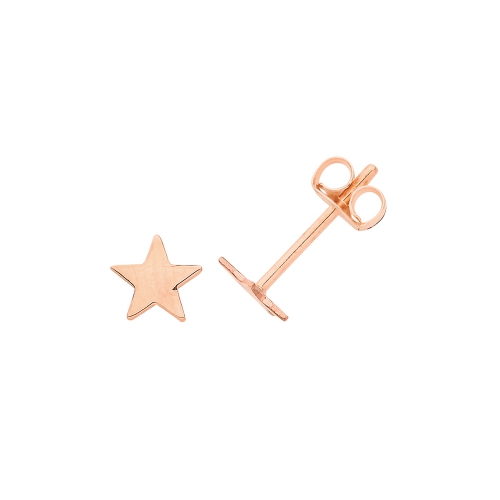 Rose Gold Star Diamond Earrings