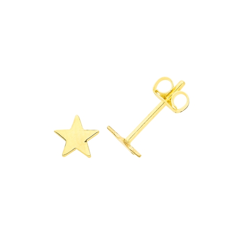 Yellow Gold Star Diamond Earrings