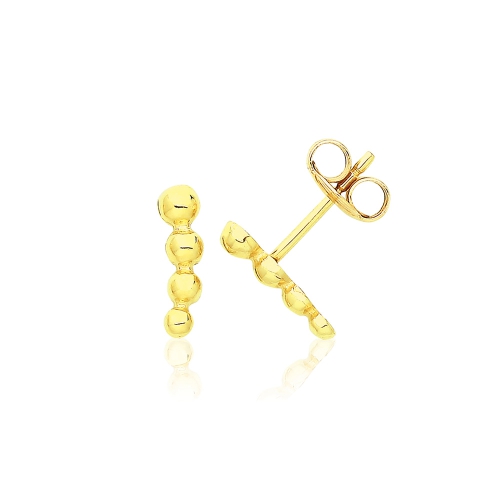 Yellow Gold Dropping ball Diamond Earrings