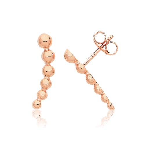 Rose Gold Ball jacket Diamond Earrings