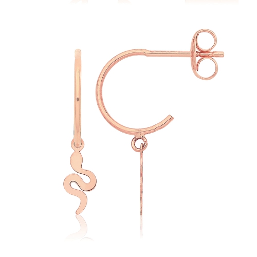 Rose Gold Snake Diamond Earrings