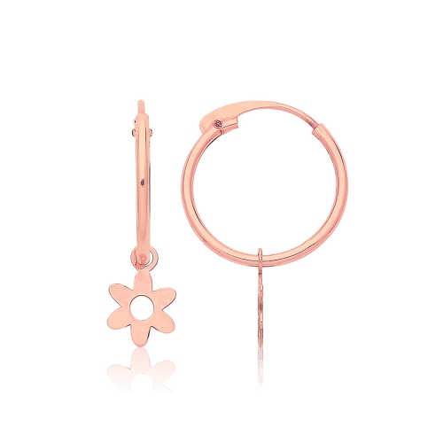 Rose Gold Flower Diamond Earrings