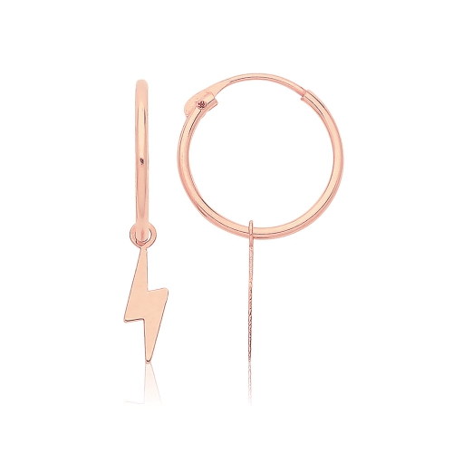 Rose Gold Lightning Diamond Earrings