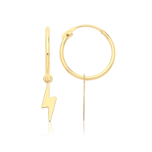 Yellow Gold Lightning Diamond Earrings