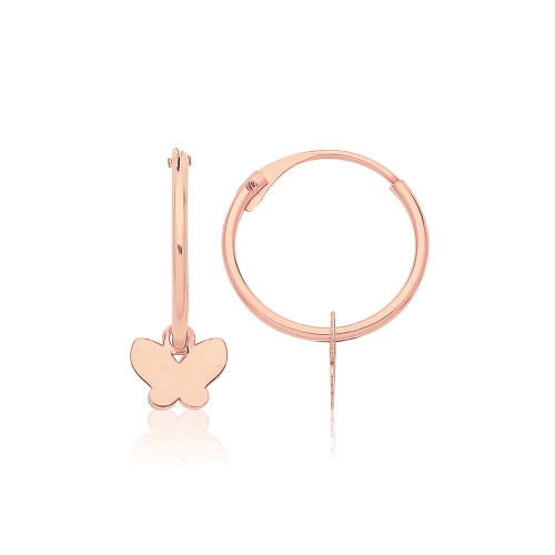 Rose Gold Small butterfly Diamond Earrings
