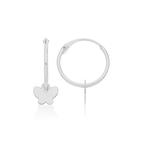 White Gold Small butterfly Diamond Earrings