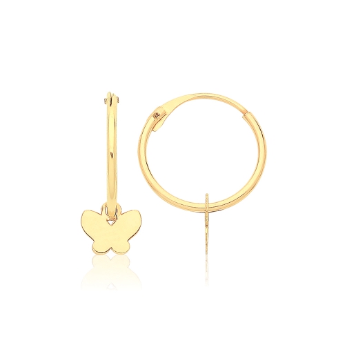 Yellow Gold Small butterfly Diamond Earrings