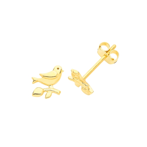 Yellow Gold Sparrow Diamond Earrings