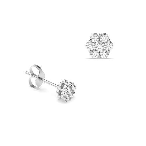 Pave Setting Round Casual Lab Grown Diamond Earrings