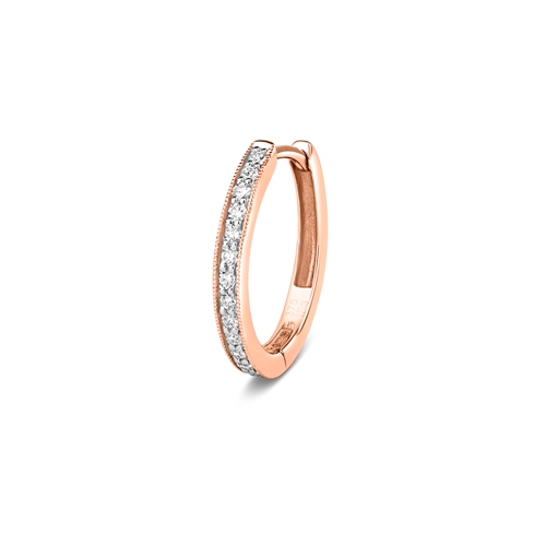 Pave Setting Round Rose Gold Solace Diamond Earrings