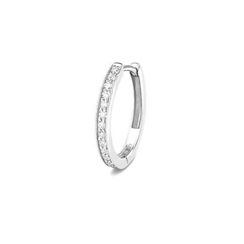 Pave Setting Round White Gold Solace Diamond Earrings